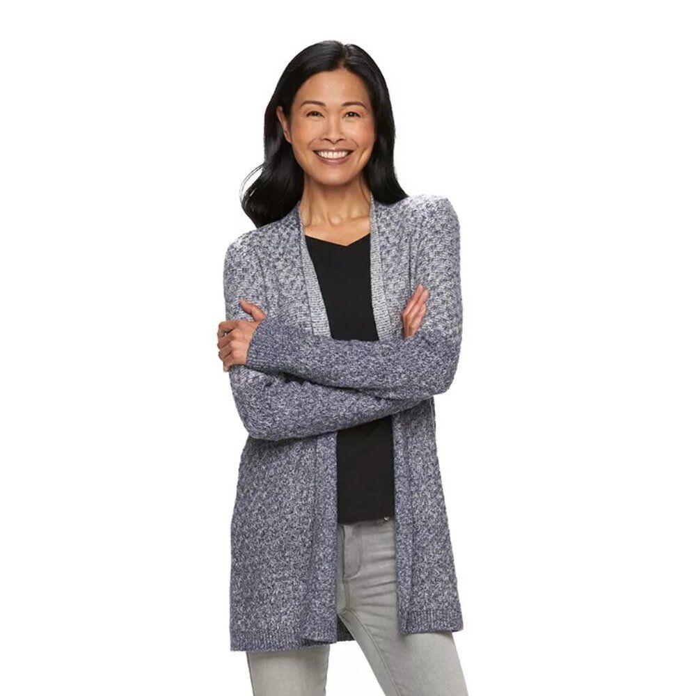 Croft & Barrow Cardigan Large LP Gray Long Sleeves LIKE NEW